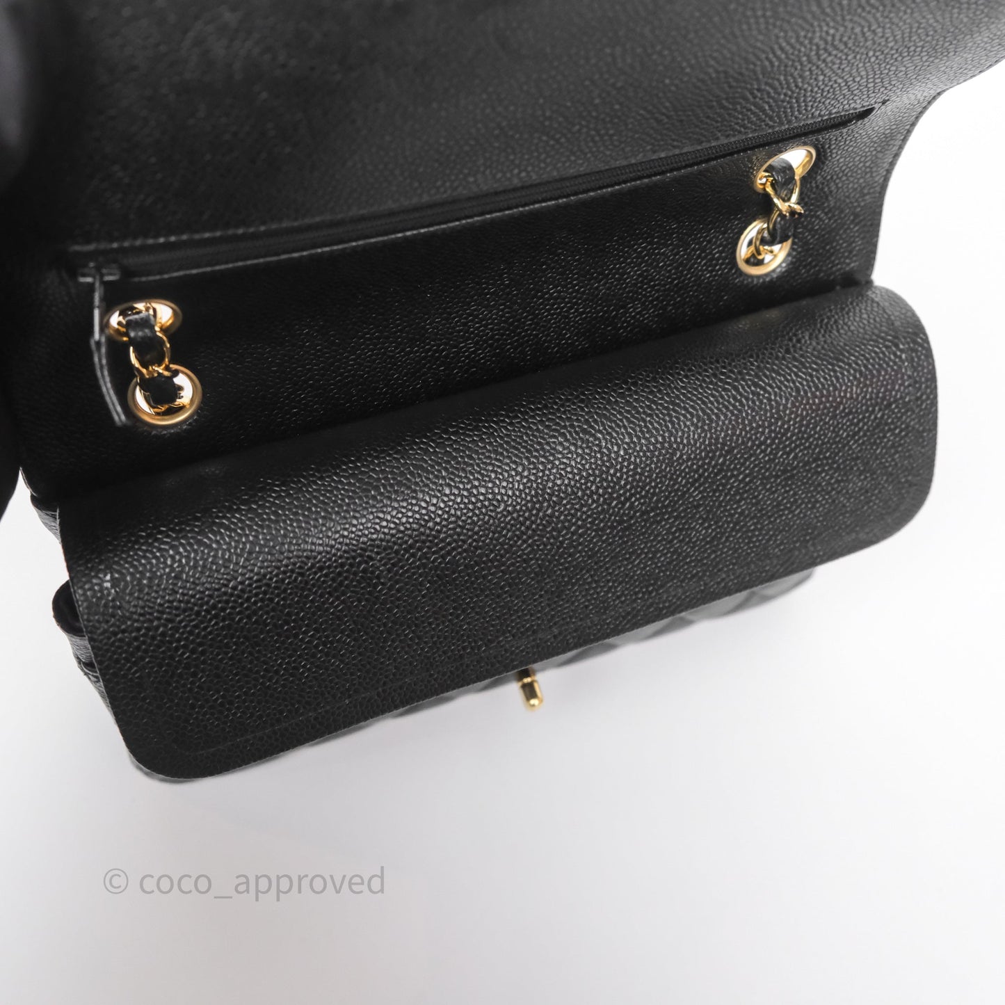Chanel Classic M/L Medium Flap Quilted Black Caviar Gold Hardware