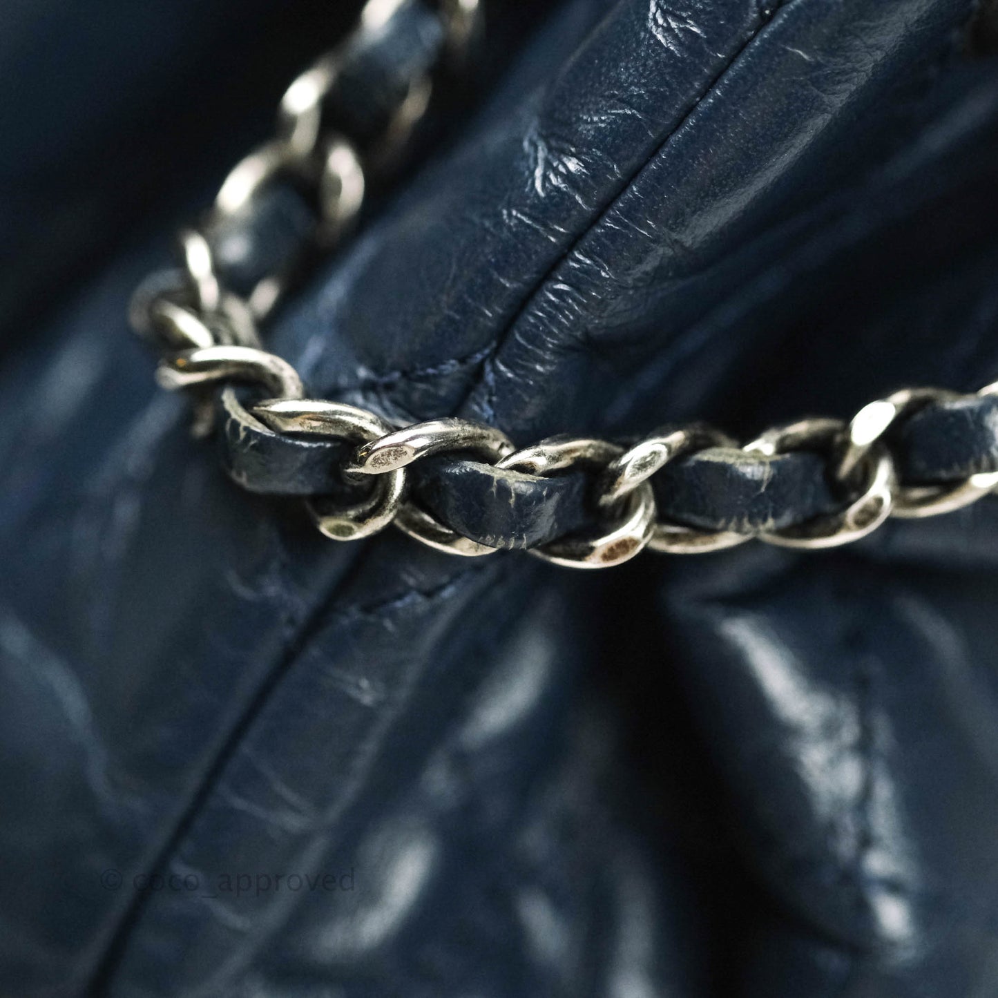 Chanel Gabrielle Backpack Black Aged Calfskin Small Navy Black