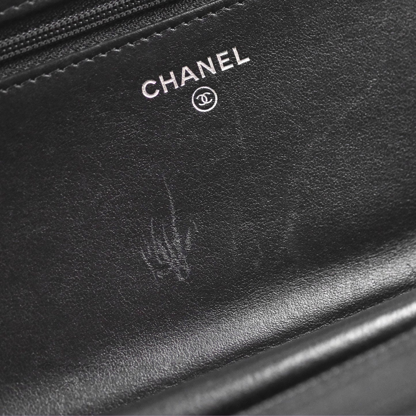 Chanel Quilted Boy Wallet on Chain WOC Black Aged Calfskin Gun Metal