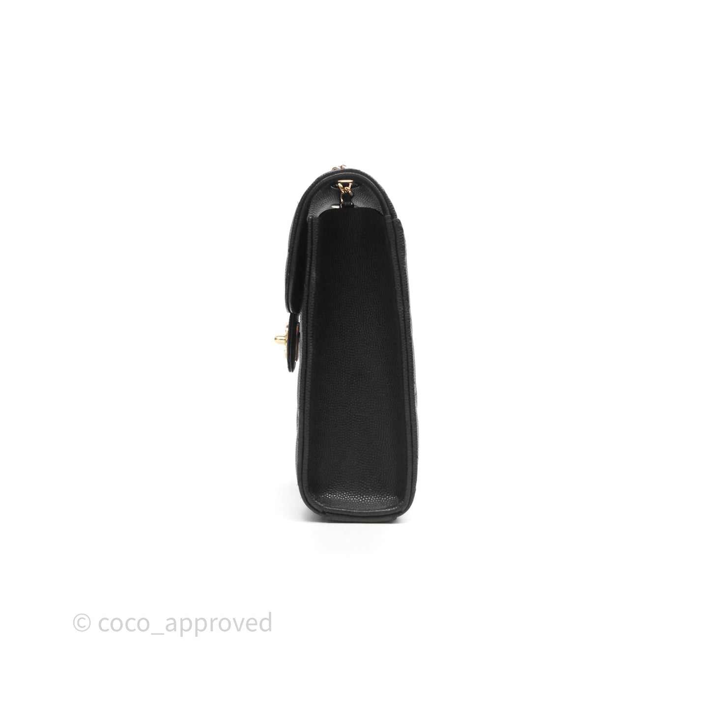 Chanel Classic Quilted Phone Holder Black Caviar Gold Hardware