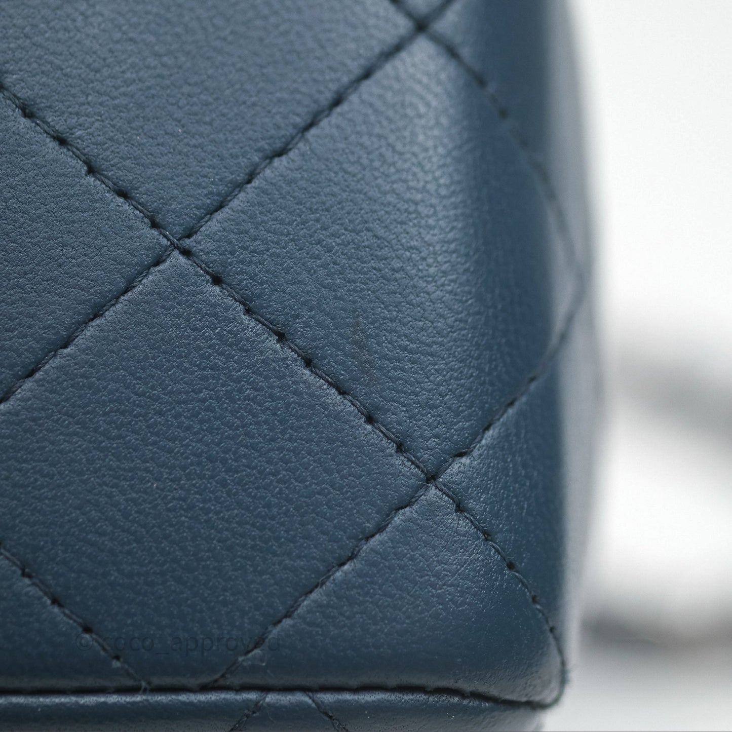 Chanel Quilted Mini Rectangular Navy Lambskin Silver Hardware