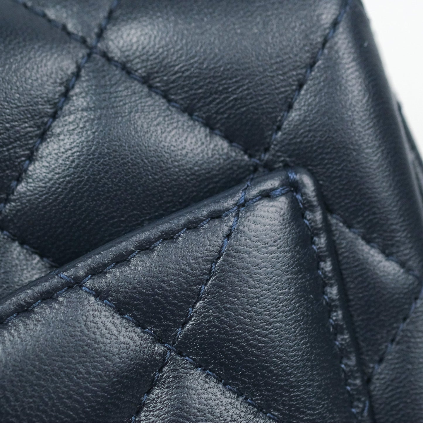 Chanel Mini Square Quilted Navy Lambskin Gold Hardware