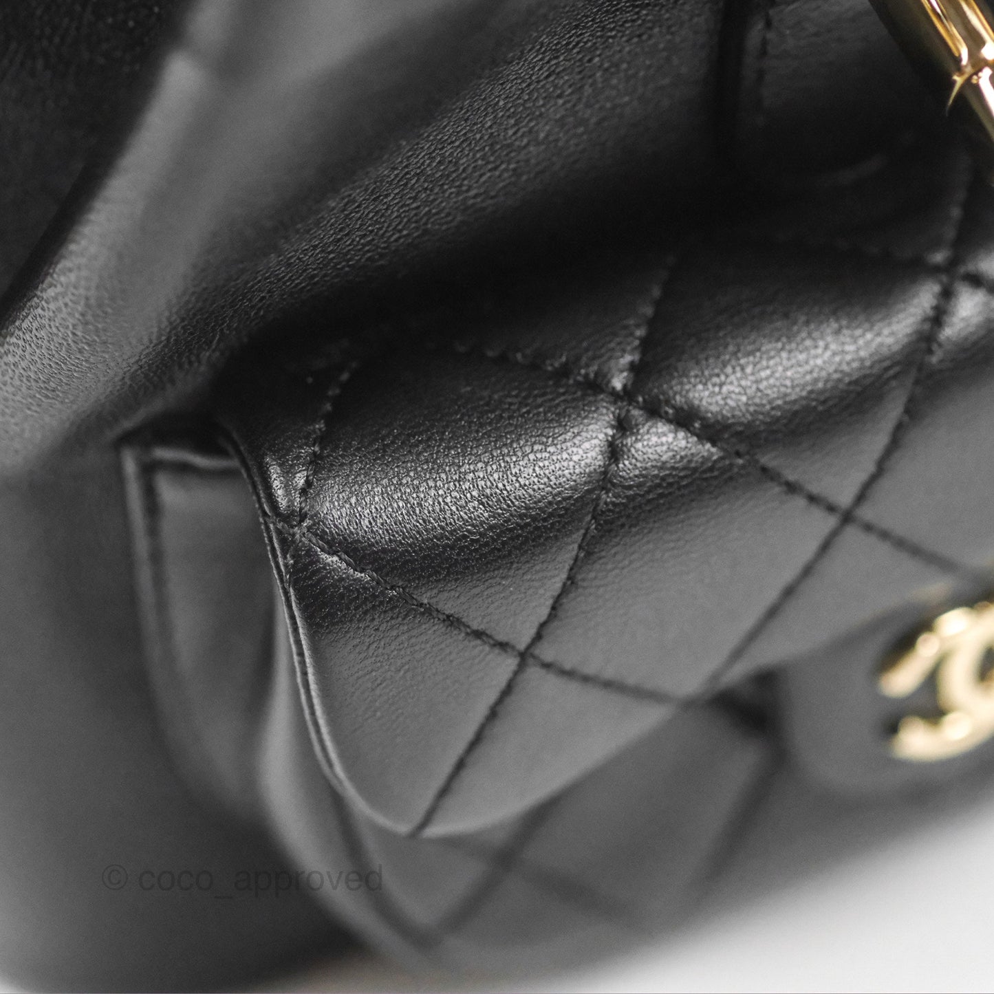 Chanel Quilted Small Duma Drawstring Backpack Black Lambskin Gold Hardware
