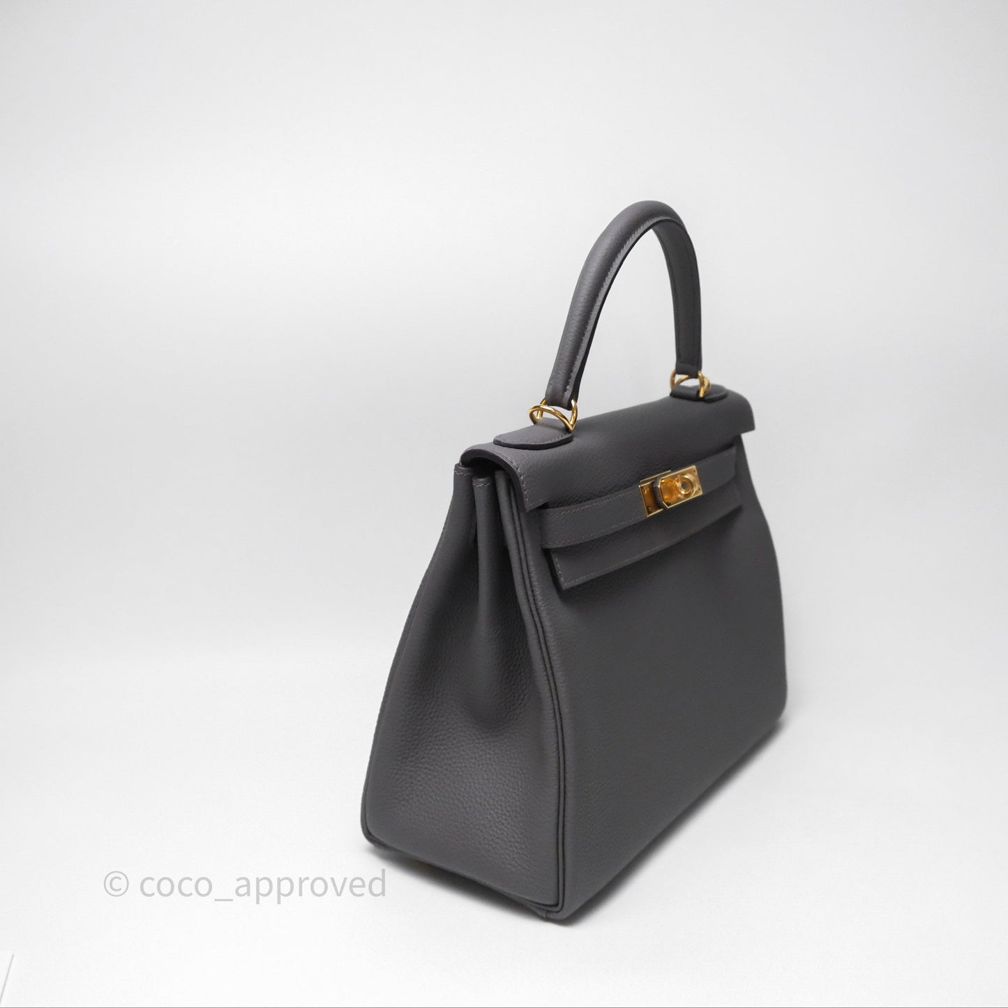Hermès Kelly II 28 Retourne Etain 8F Togo Gold Hardware
