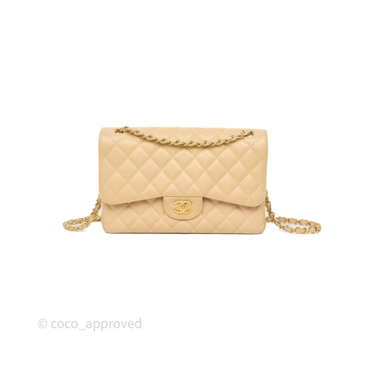 Chanel Jumbo Double Flap Beige Caviar Gold Hardware⁣⁣