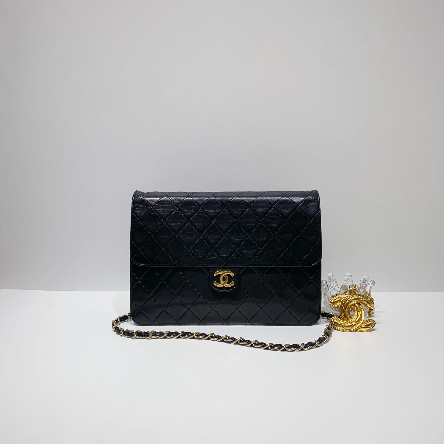 No.001603-Chanel Vintage Lambskin Flap Bag