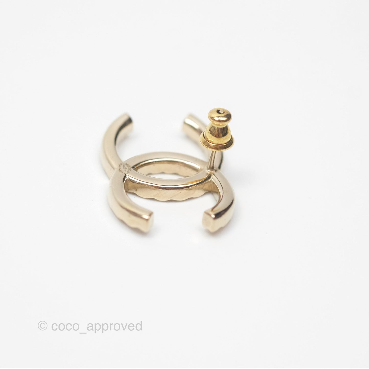 Chanel Crystal CC Earrings Gold Tone 20A
