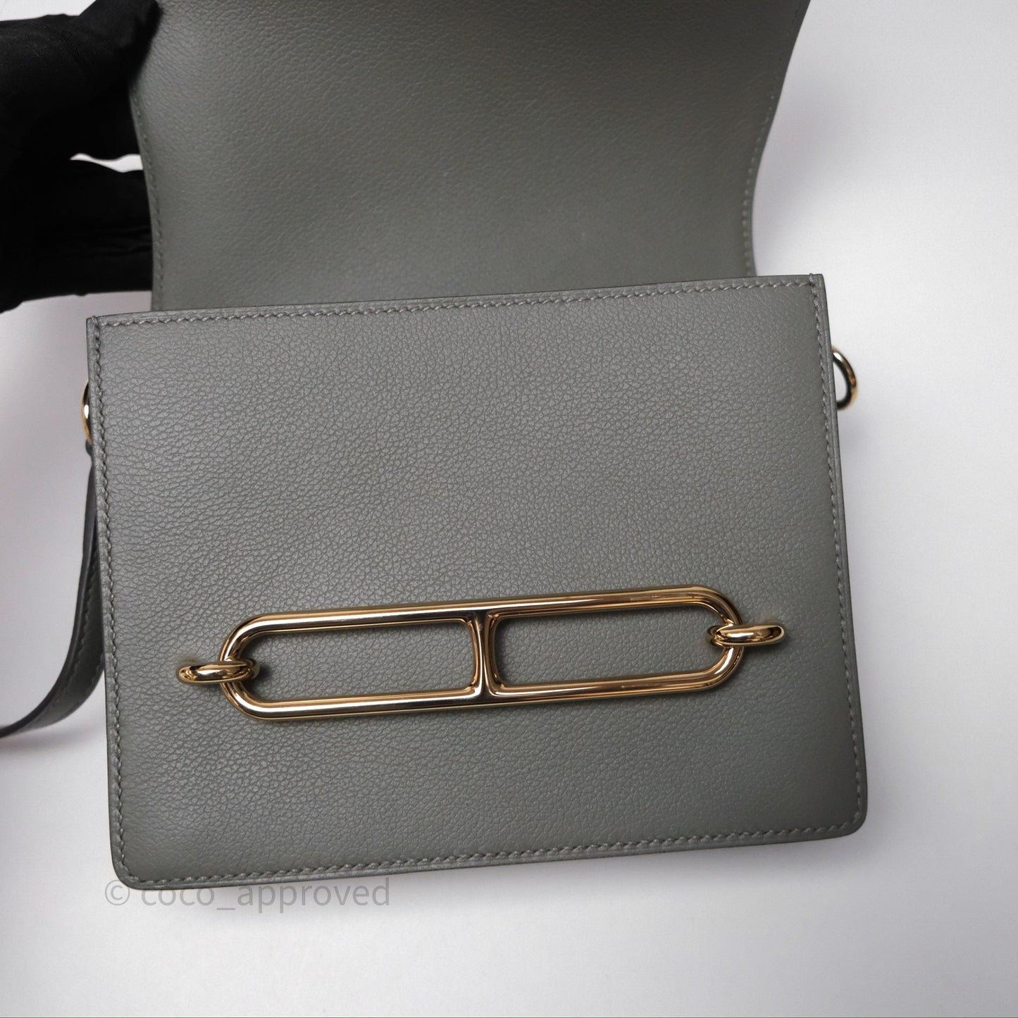 Hermès Roulis Mini 18 Gris Meyer 0L Evercolor Permabrass Hardware
