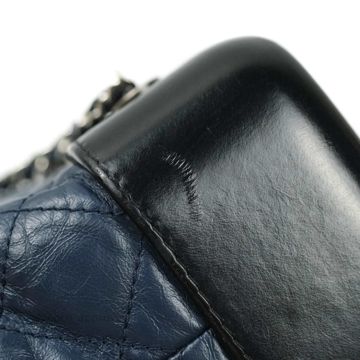 Chanel Gabrielle Backpack Black Aged Calfskin Small Navy Black
