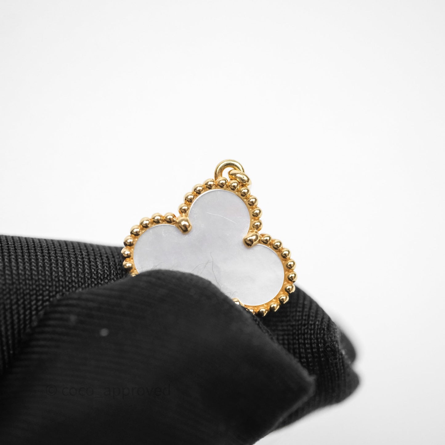 Van Cleef & Arpels Vintage Alhambra 5 Motifs White Yellow Gold Bracelet