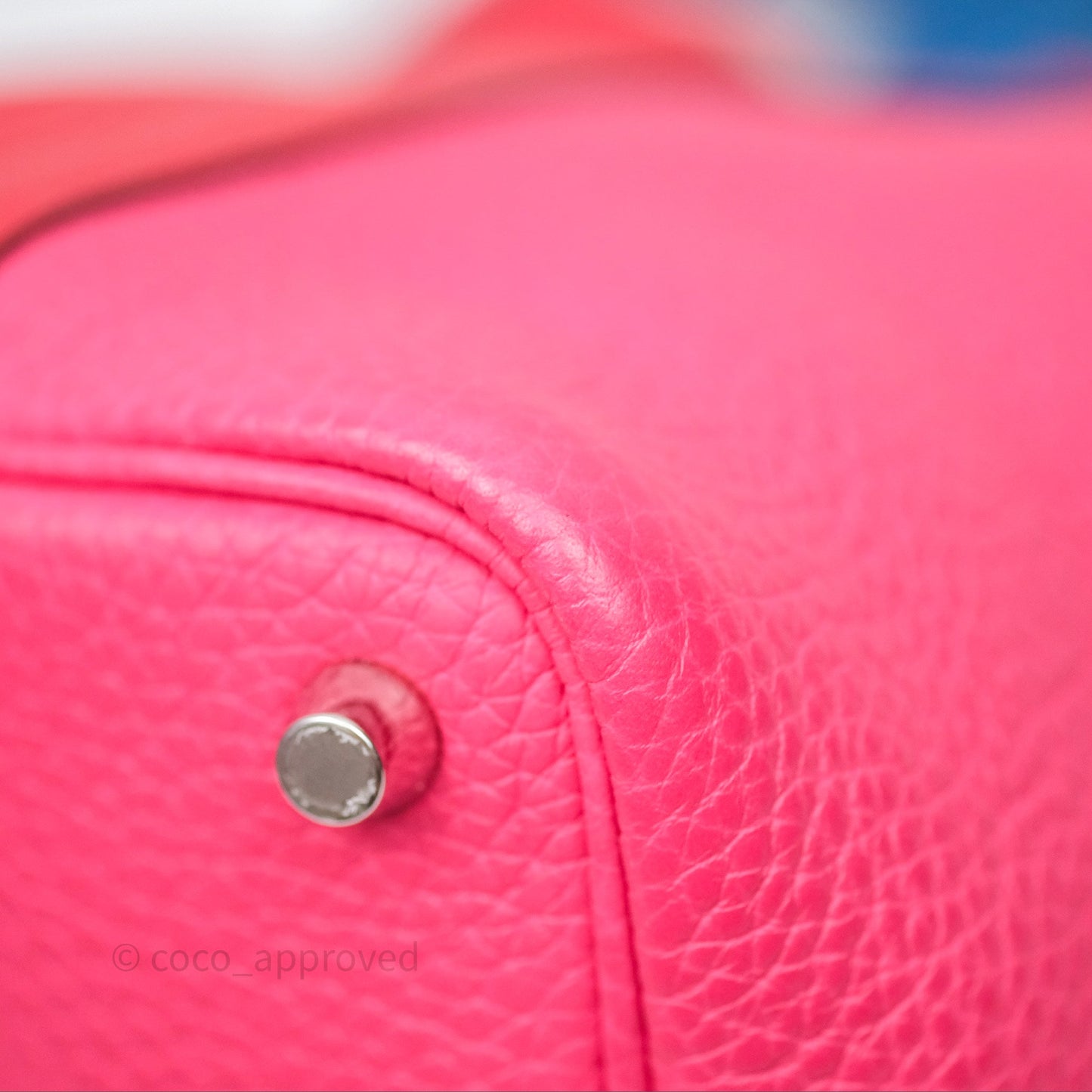 Hermès Picotin 18 Rouge de Coeur S3/ Rose Extrême I6/ Bleu Zanzibar B3 Clemence Palladium Hardware