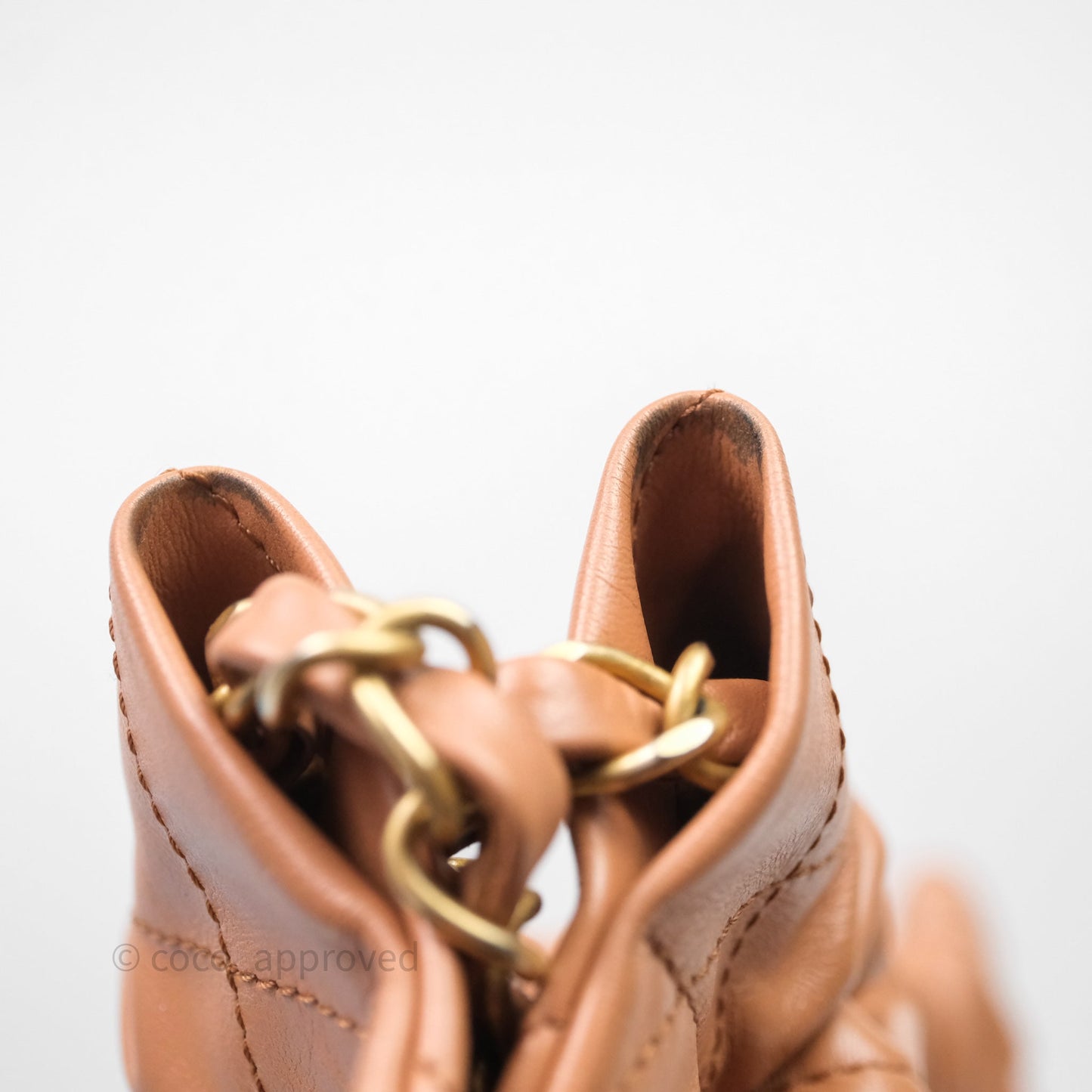 Chanel 22 Small Caramel Beige Shiny Calfskin Aged Gold Hardware