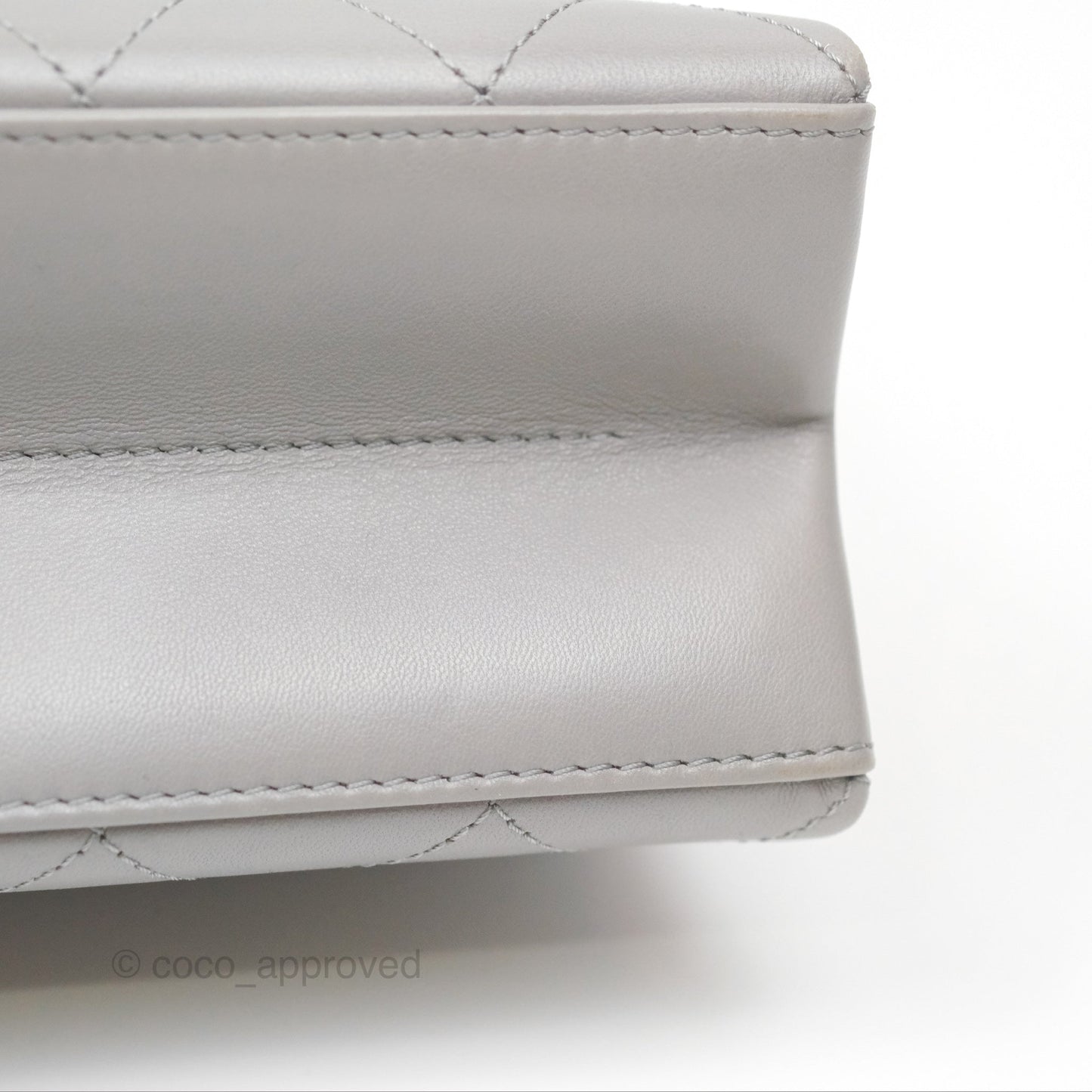 Chanel Small Quilted Coco Luxe Flap Bag Grey Calfskin Aged Gold Hardware