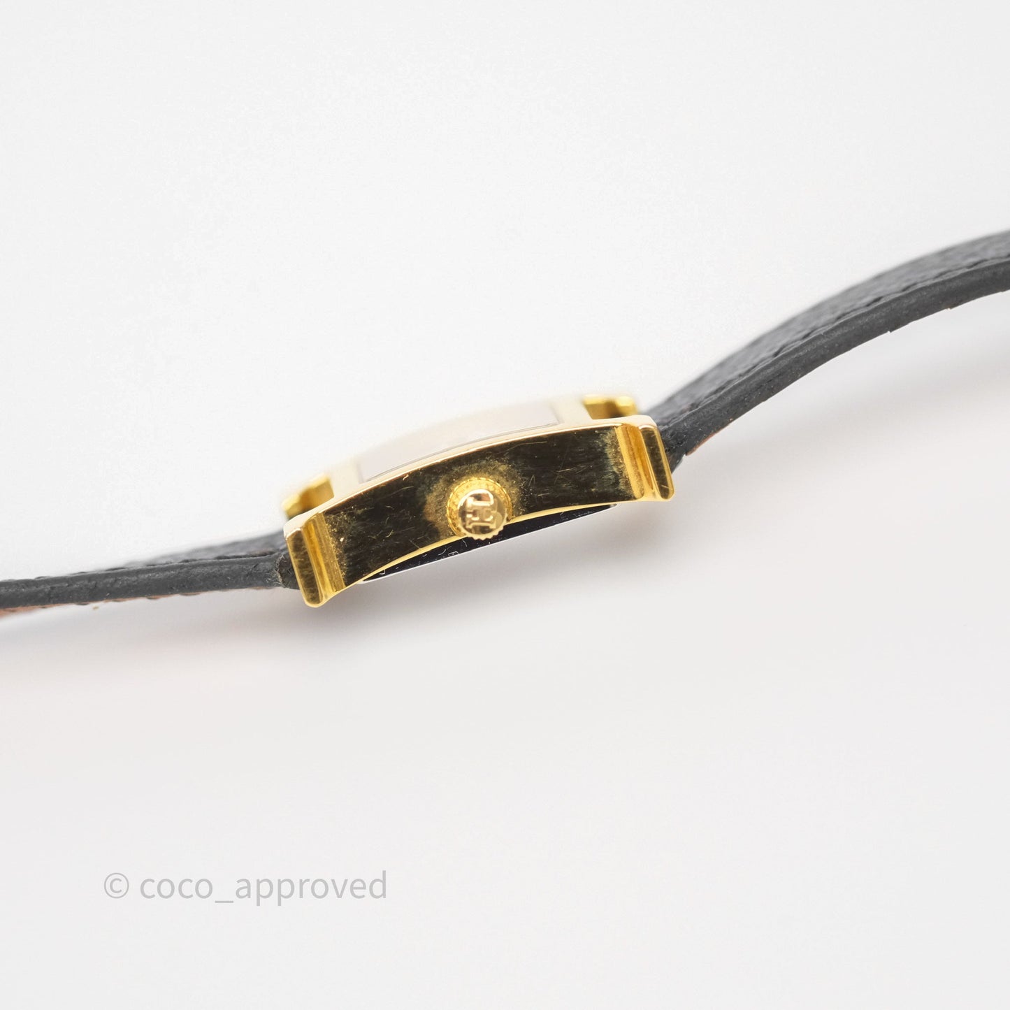 Hermès Heure H TPM Watch Black & Gold Epsom Gold Hardware