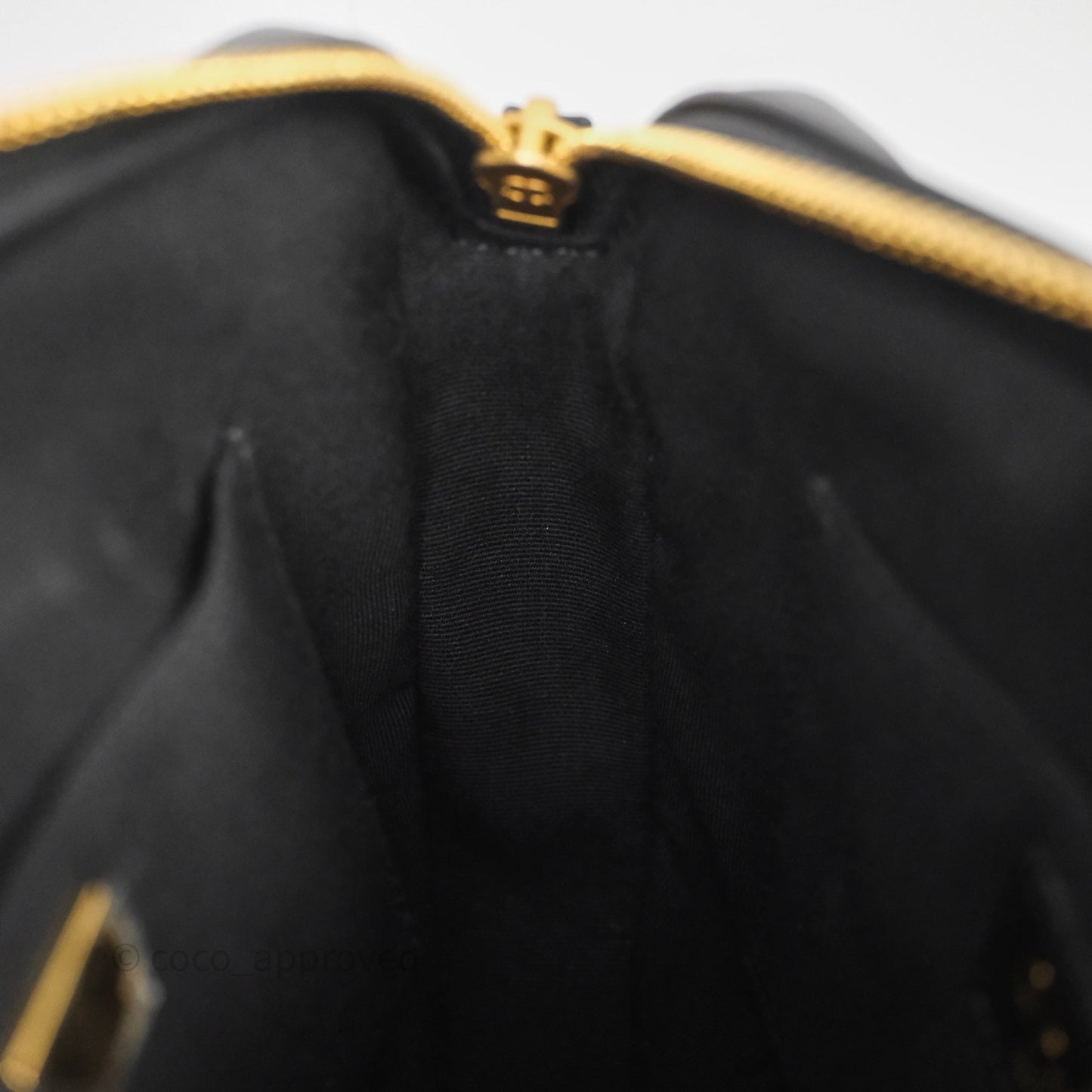 Chanel Small Camera Case Quilted Black Calfskin Aged Gold Hardware 22C