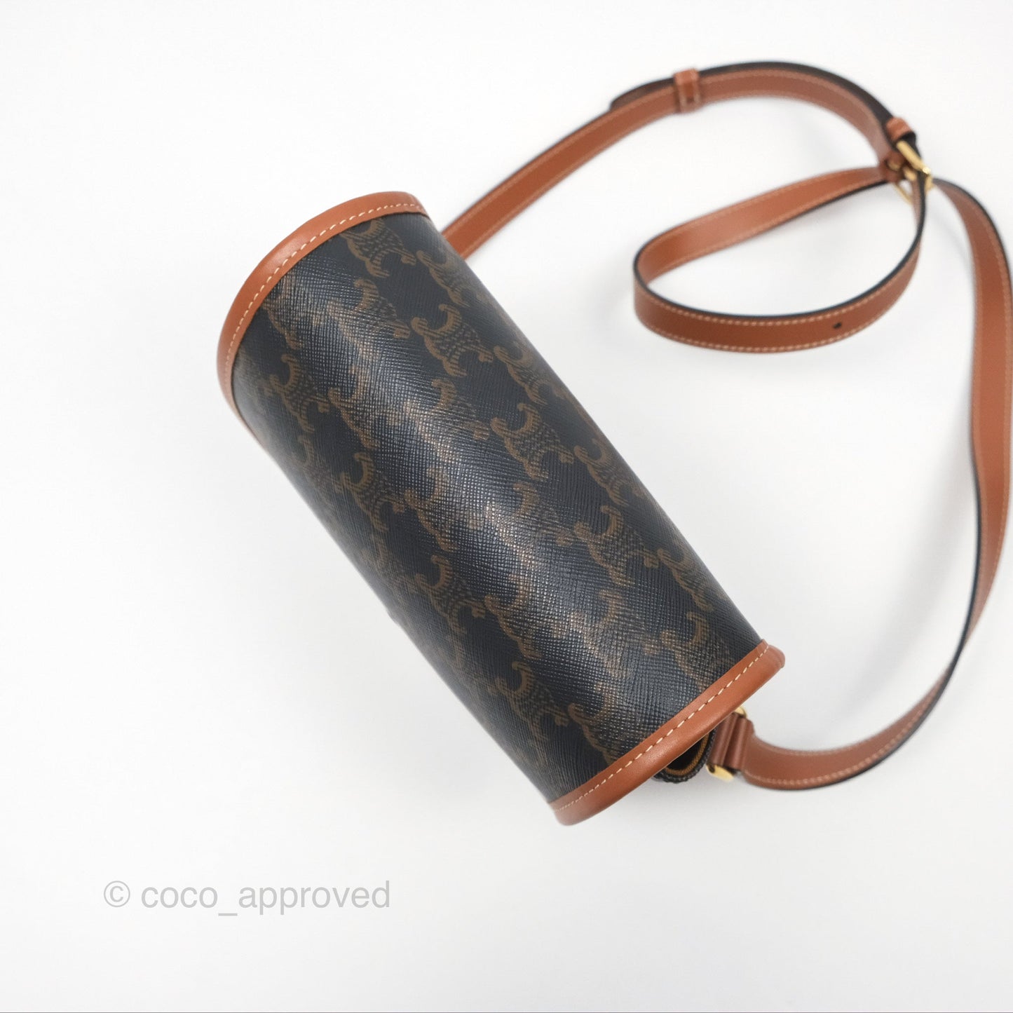 Celine Medium Folco Bag Triomphe Canvas Tan