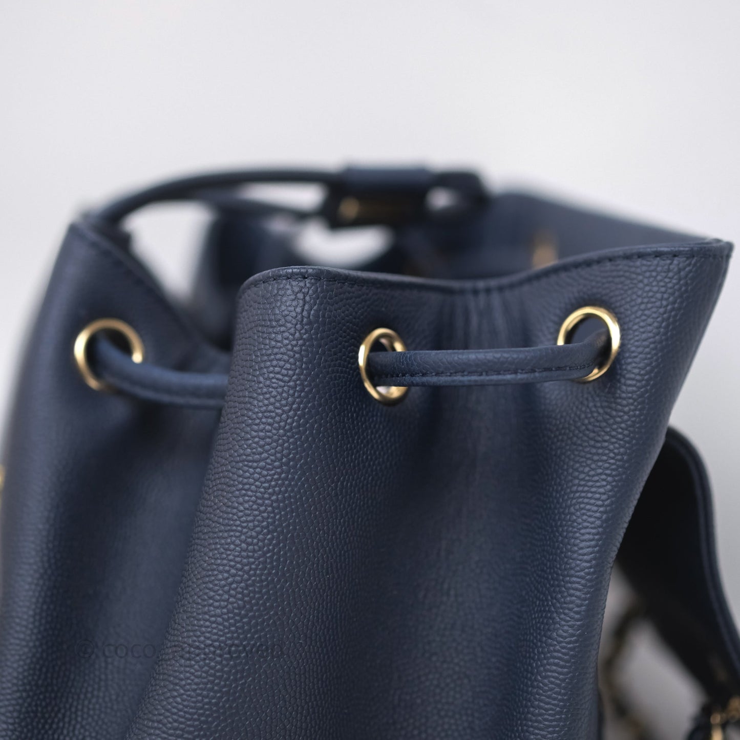 Chanel Quilted Business Affinity Backpack Navy Caviar Gold Hardware
