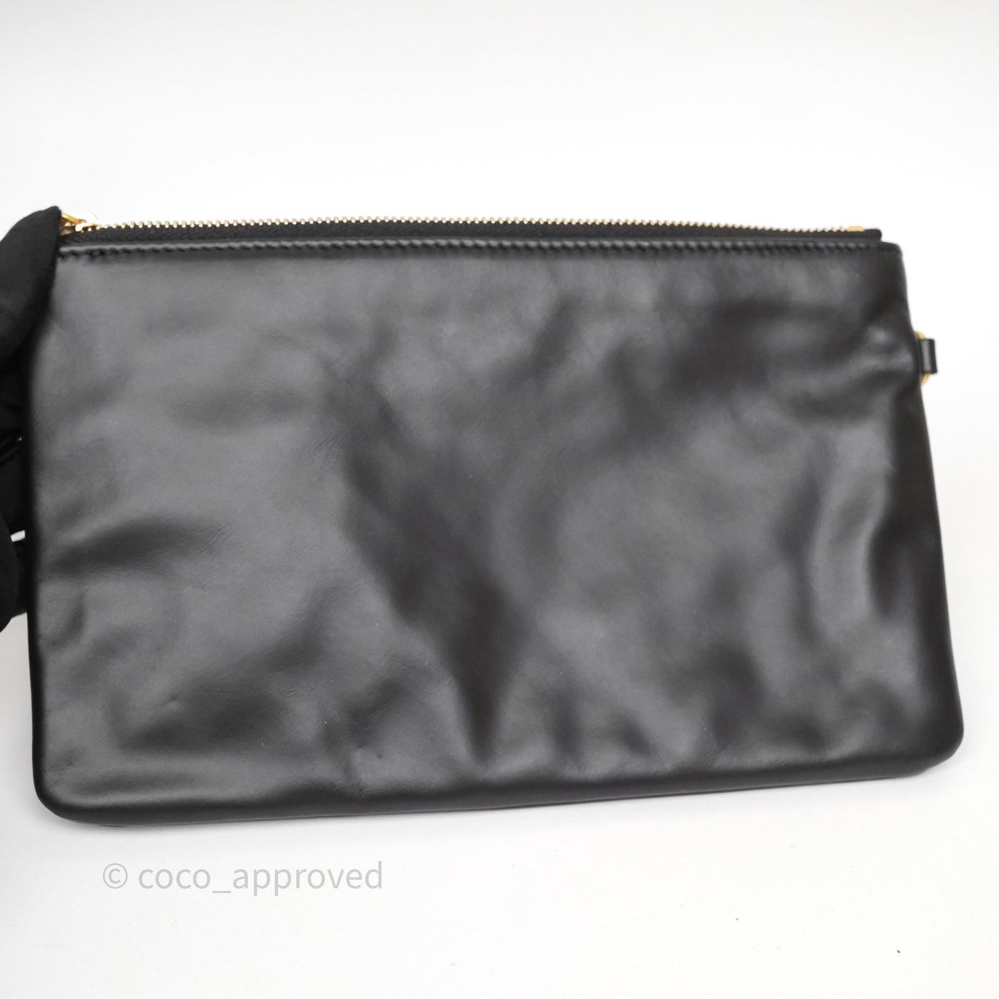 Chanel 22 Medium Black Crumpled Calfskin Aged Gold Hardware