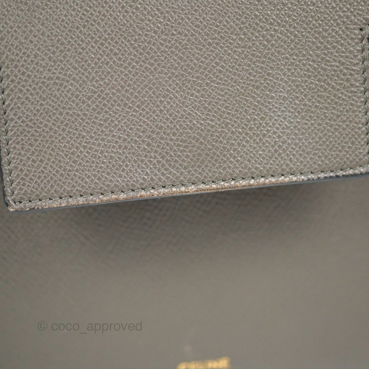 Celine Nano Belt Bag Grey Grained Calfskin Gold Hardware