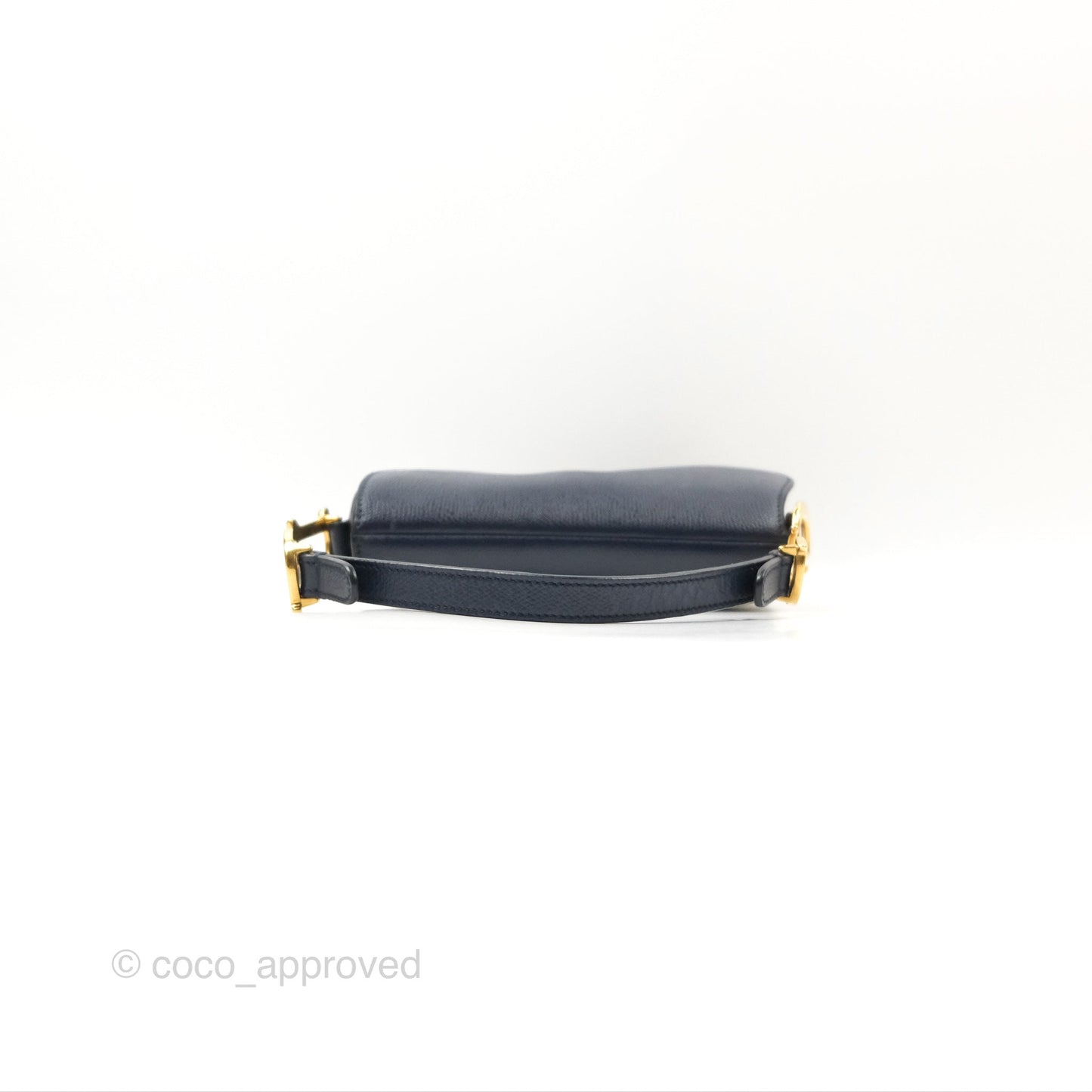 Christian Dior Mini Saddle Bag Navy Grained Calfskin Gold Hardware