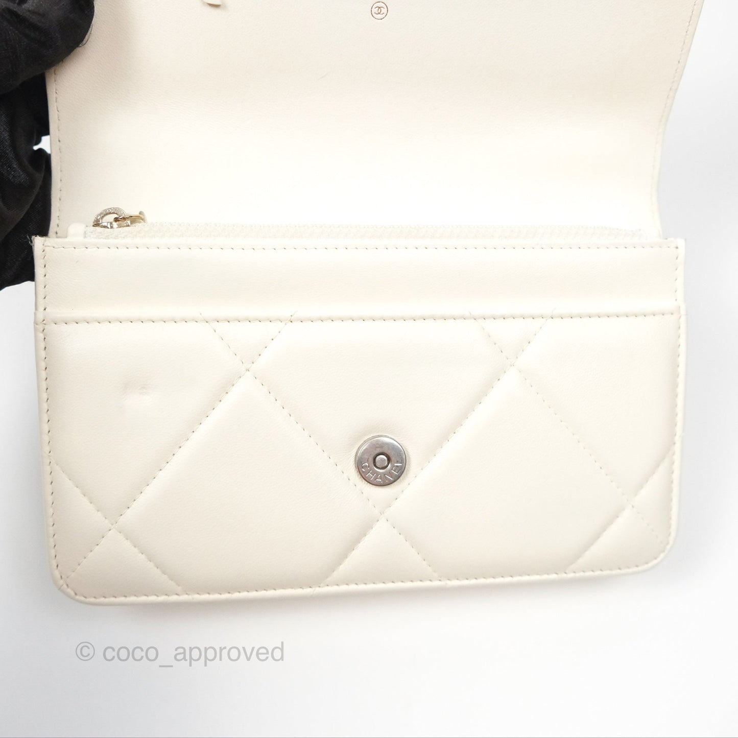 Chanel 19 Wallet on Chain WOC White Mixed Hardware