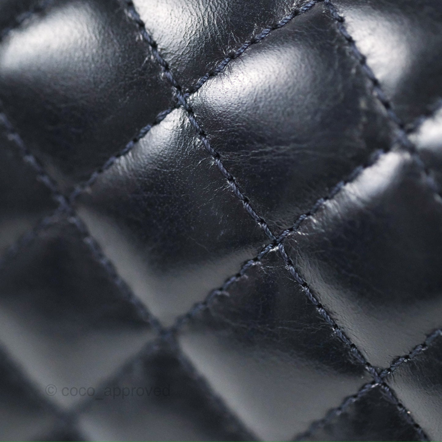 Chanel Small Chain Around Boy Dark Navy Glazed Calfskin Ruthenium Hardware