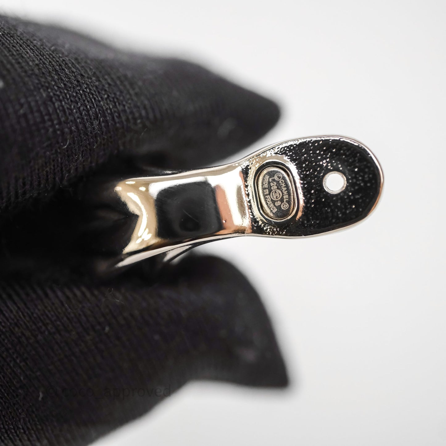 Chanel Double CC Earrings Silver Tone 26S