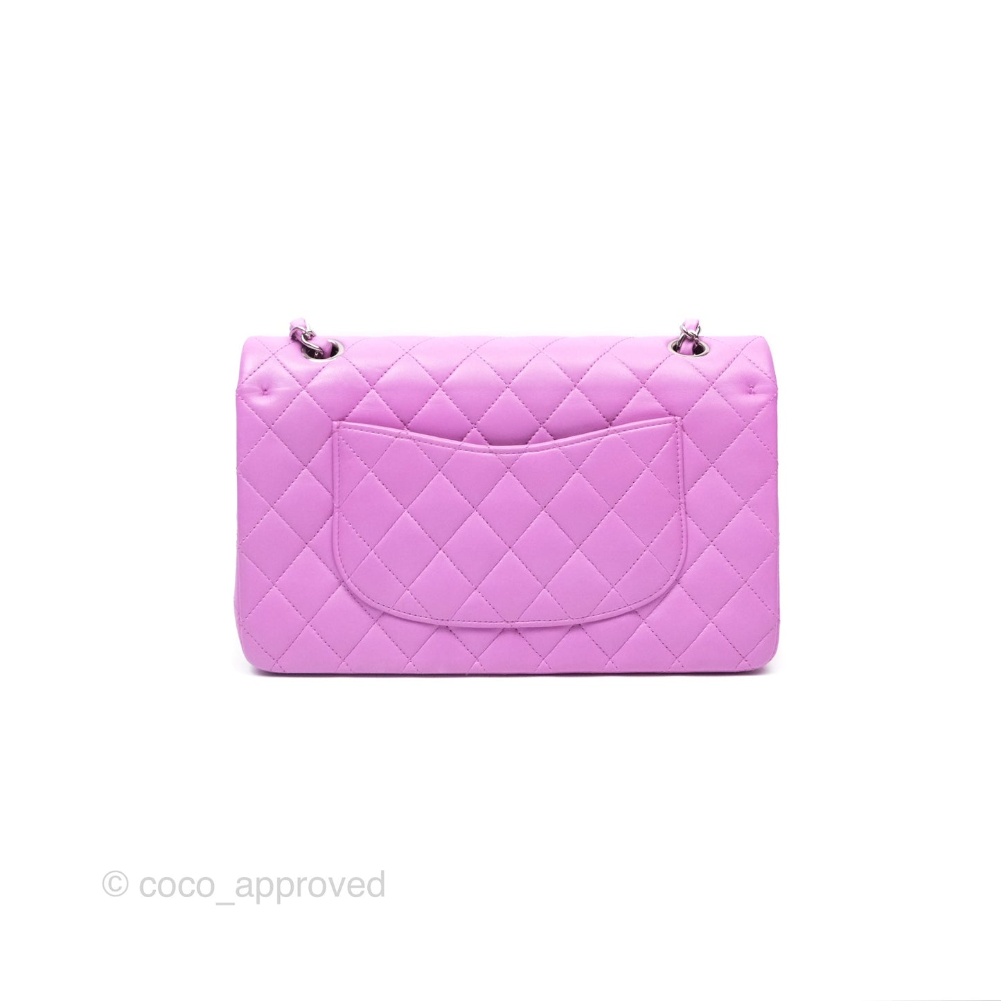 Chanel Medium Classic Flap Quilted Purple Lambskin Silver Hardware