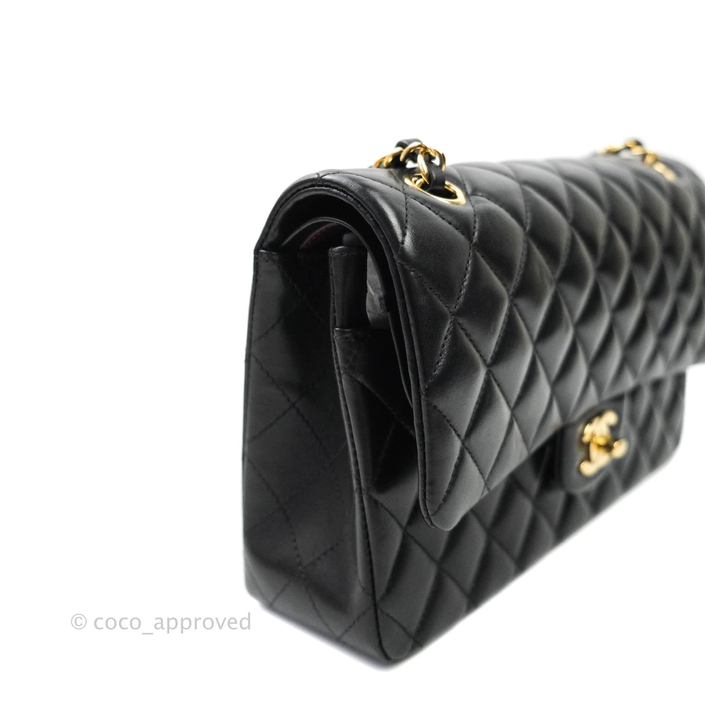 Chanel Classic M/L Black Lambskin Gold Hardware