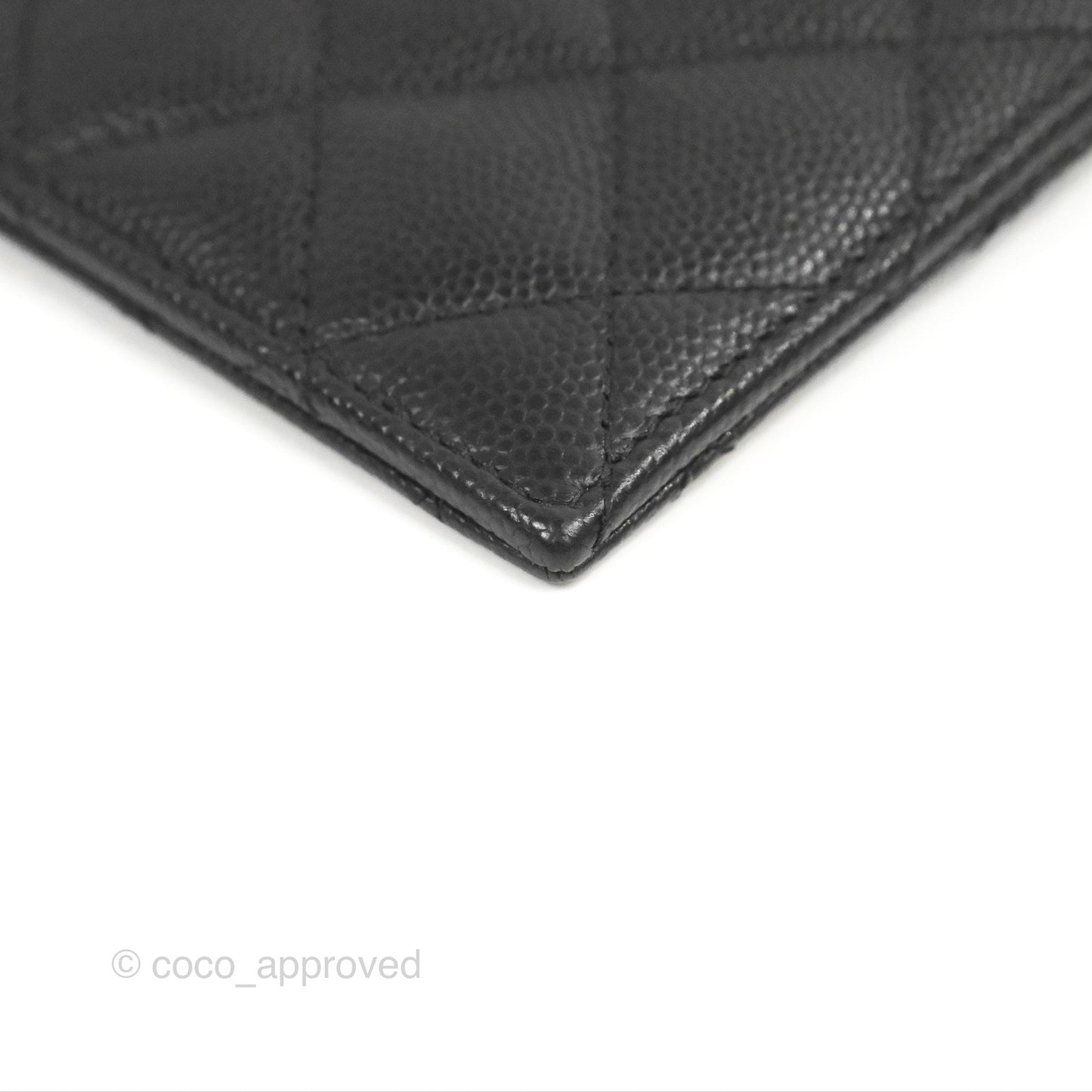 Chanel Quilted CC Zipped Card Holder Black Caviar Gold Hardware