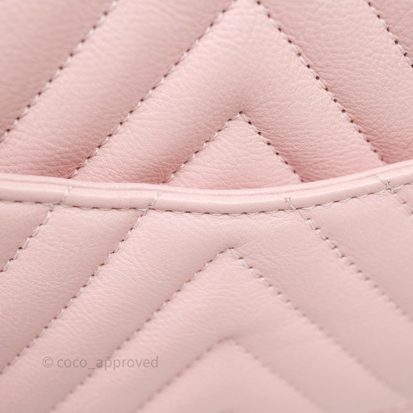 Chanel Mini Square Chevron Pink Calfskin Aged Gold Hardware