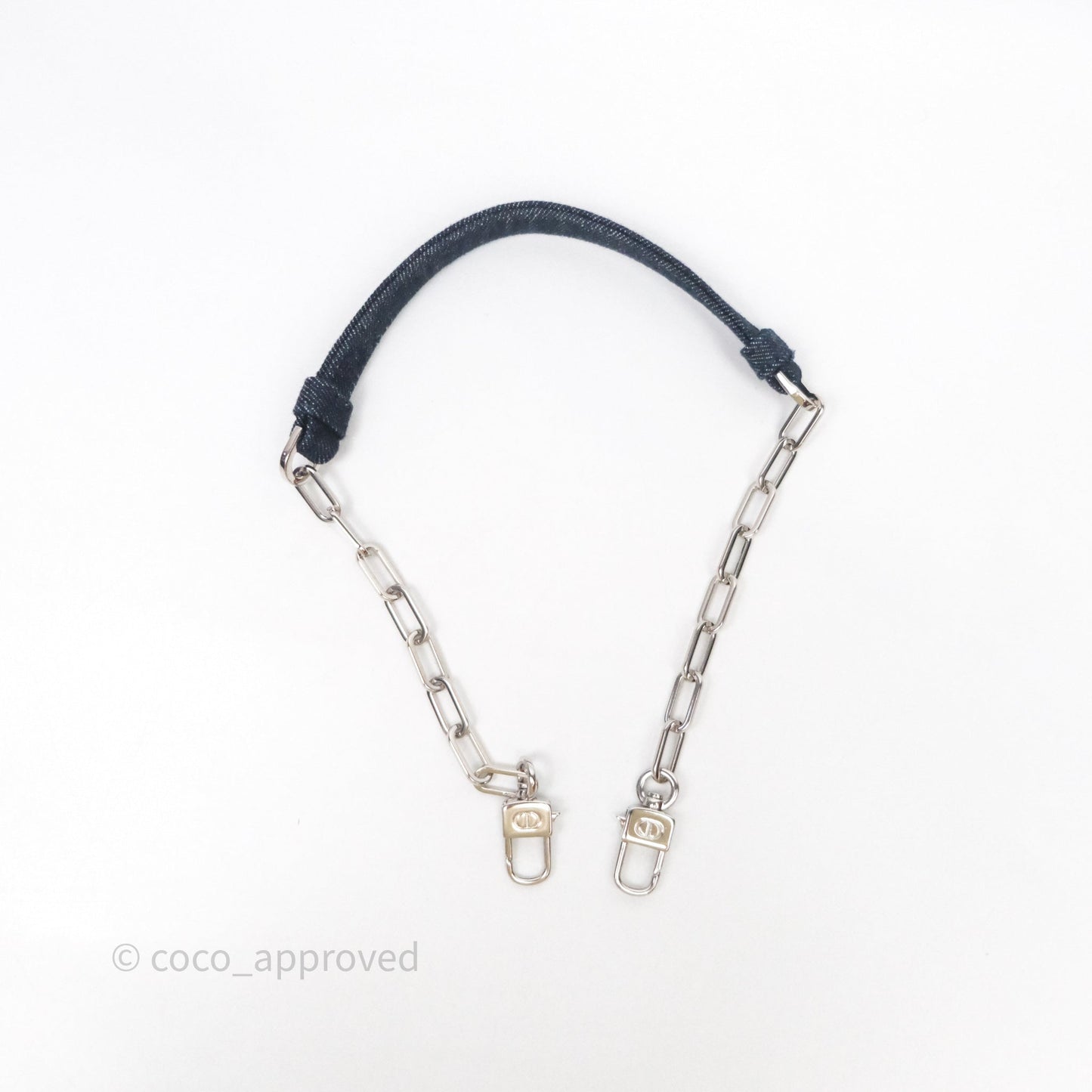 Christian Dior Medium Lady D-Joy Denim Eyelet Silver Hardware