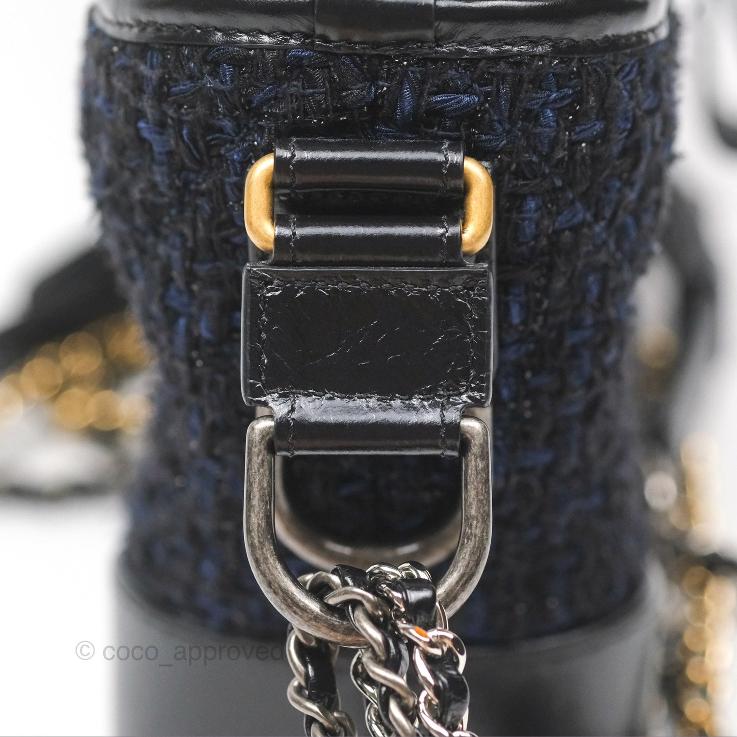 Chanel Small Gabrielle Hobo Black Navy Tweed