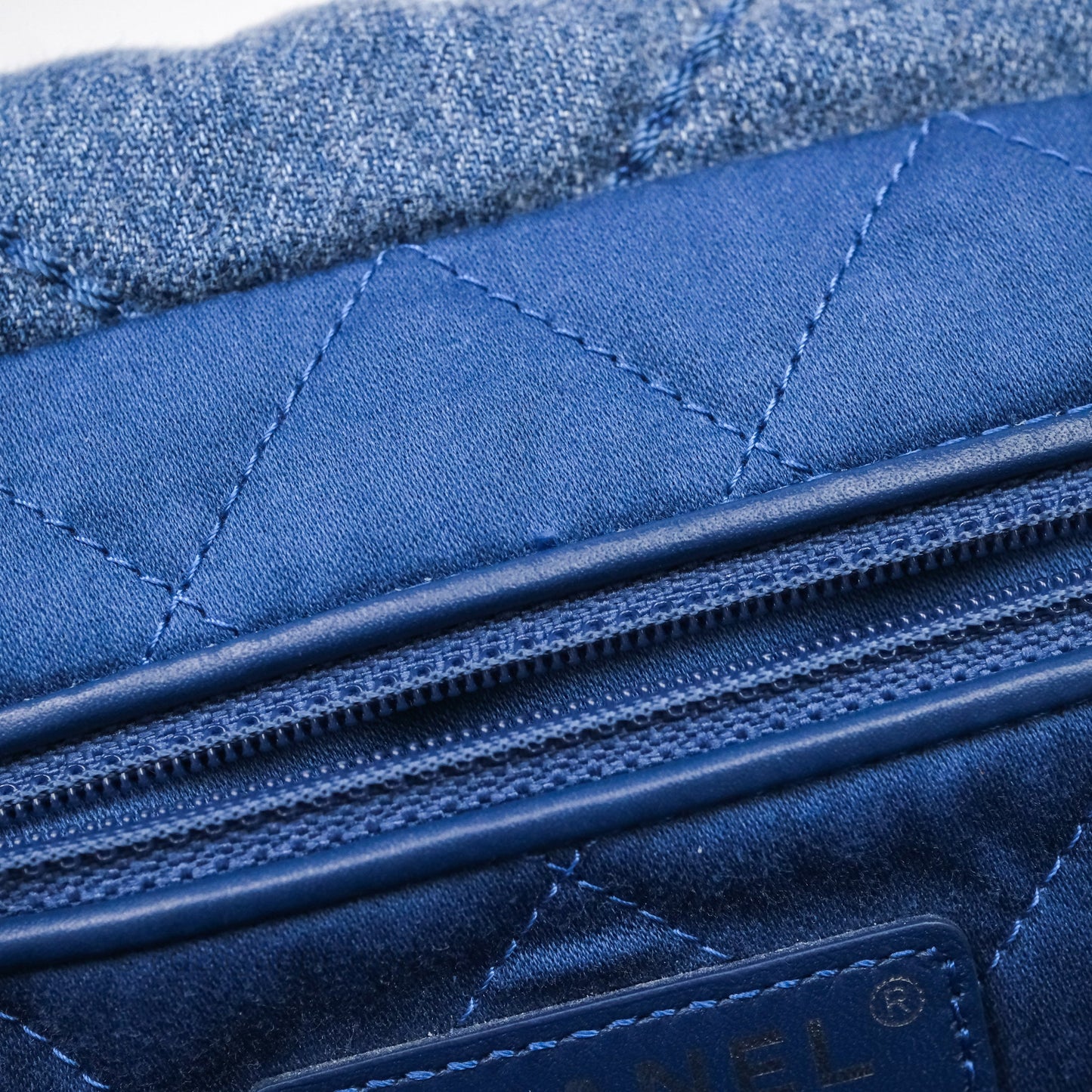 Chanel 22 Small Pearl Studded Denim Silver Hardware
