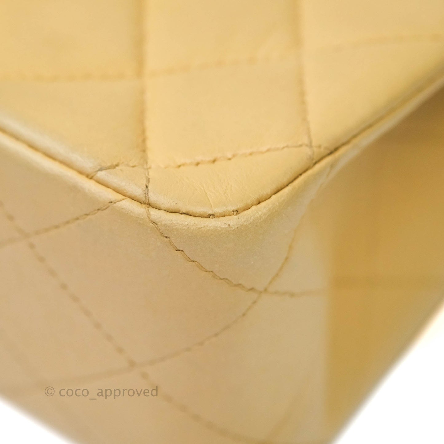 Chanel Vintage M/L Medium Double Flap Bag Beige Lambskin 24K Gold Hardware