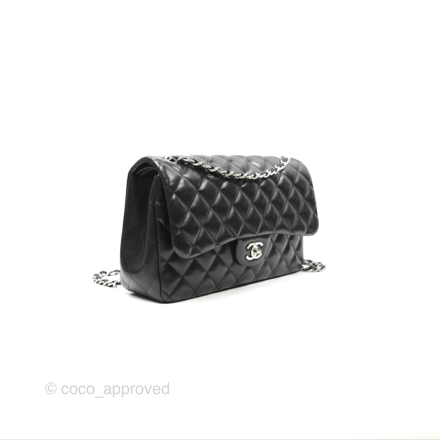 Chanel Jumbo Double Flap Black Lambskin Silver Hardware⁣⁣