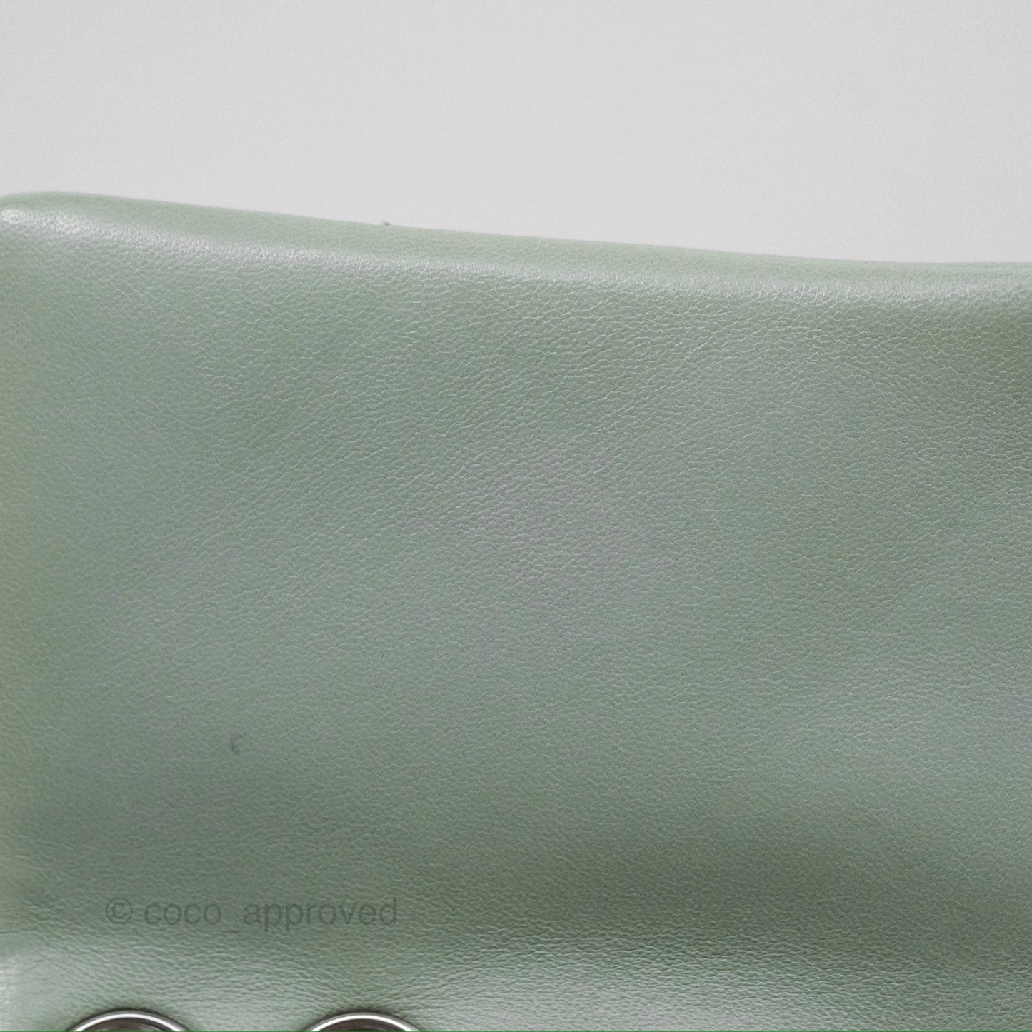 Chanel CC East West Flap Bag Lambskin Mint Green Silver Hardware