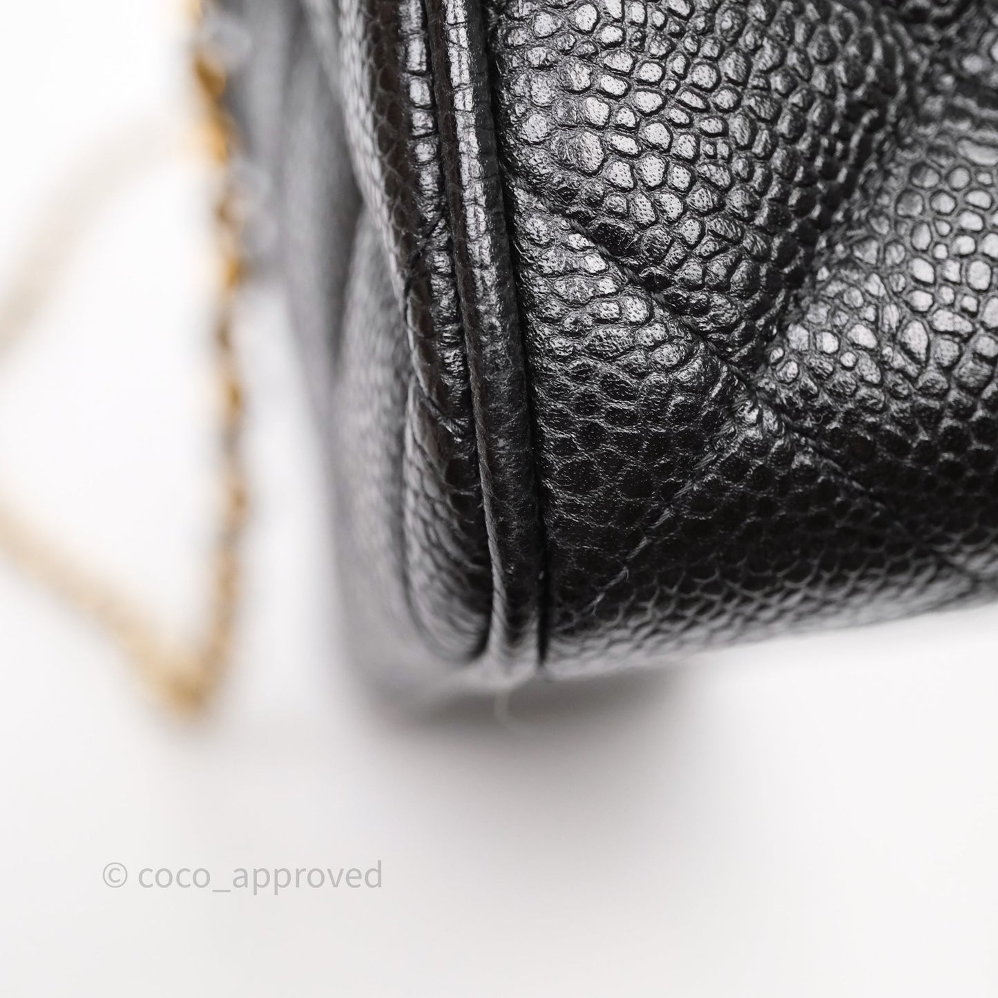 Chanel Vintage Camera Bag Coco Crush Black Caviar Gold Hardware