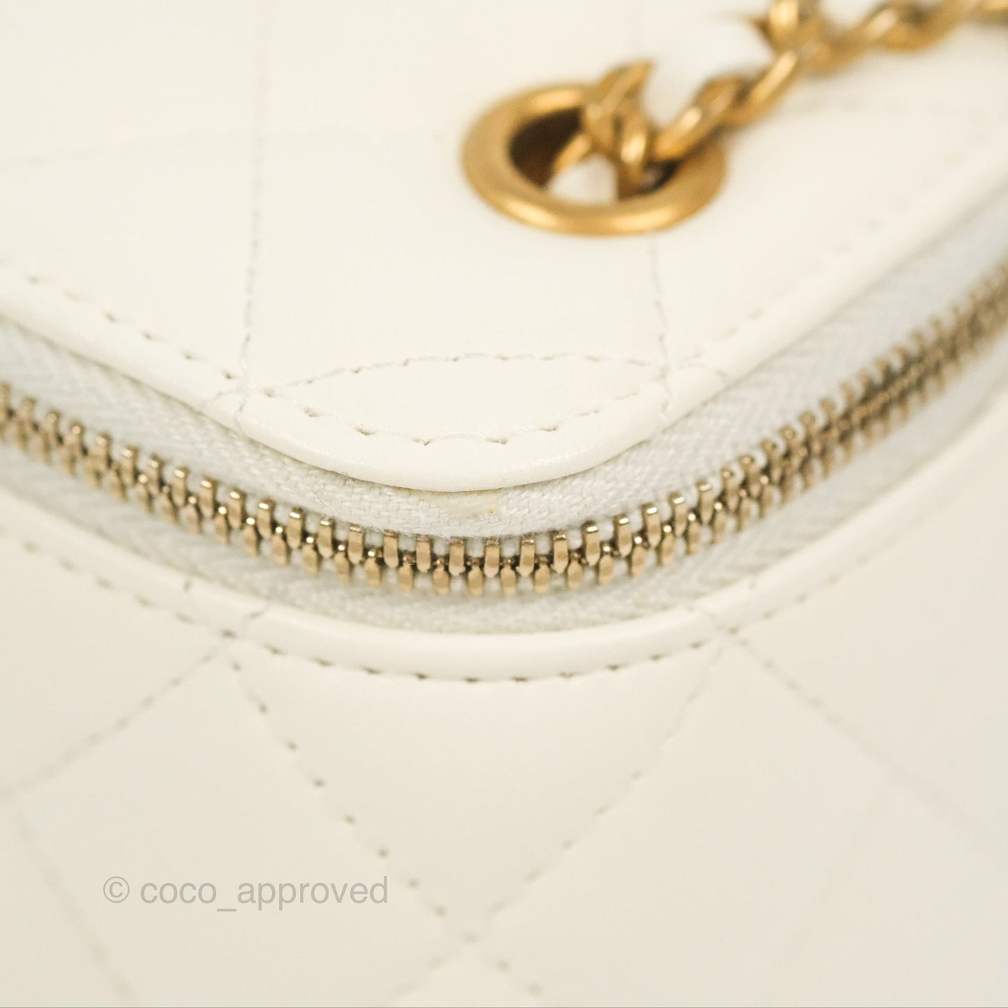 Chanel Mini Pearl Crush Vanity With Chain White Gold Hardware