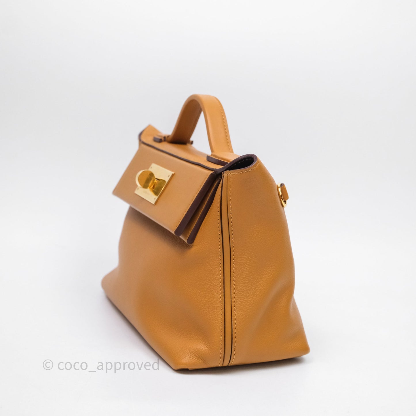 Hermès 24/24 21 Mini Caramel/Sesame/Rouge Sellier Gold Hardware