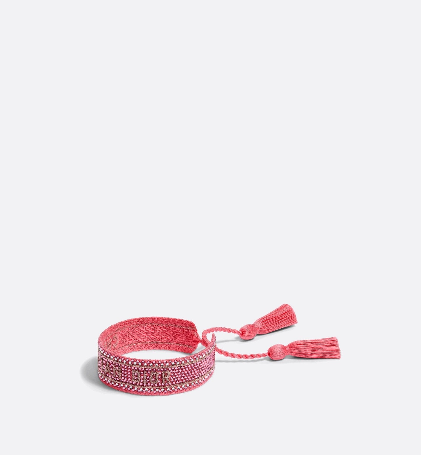Luxury Dioriviera Christian Luxury Dior Bracelet Candy Pink Cotton And Crystals