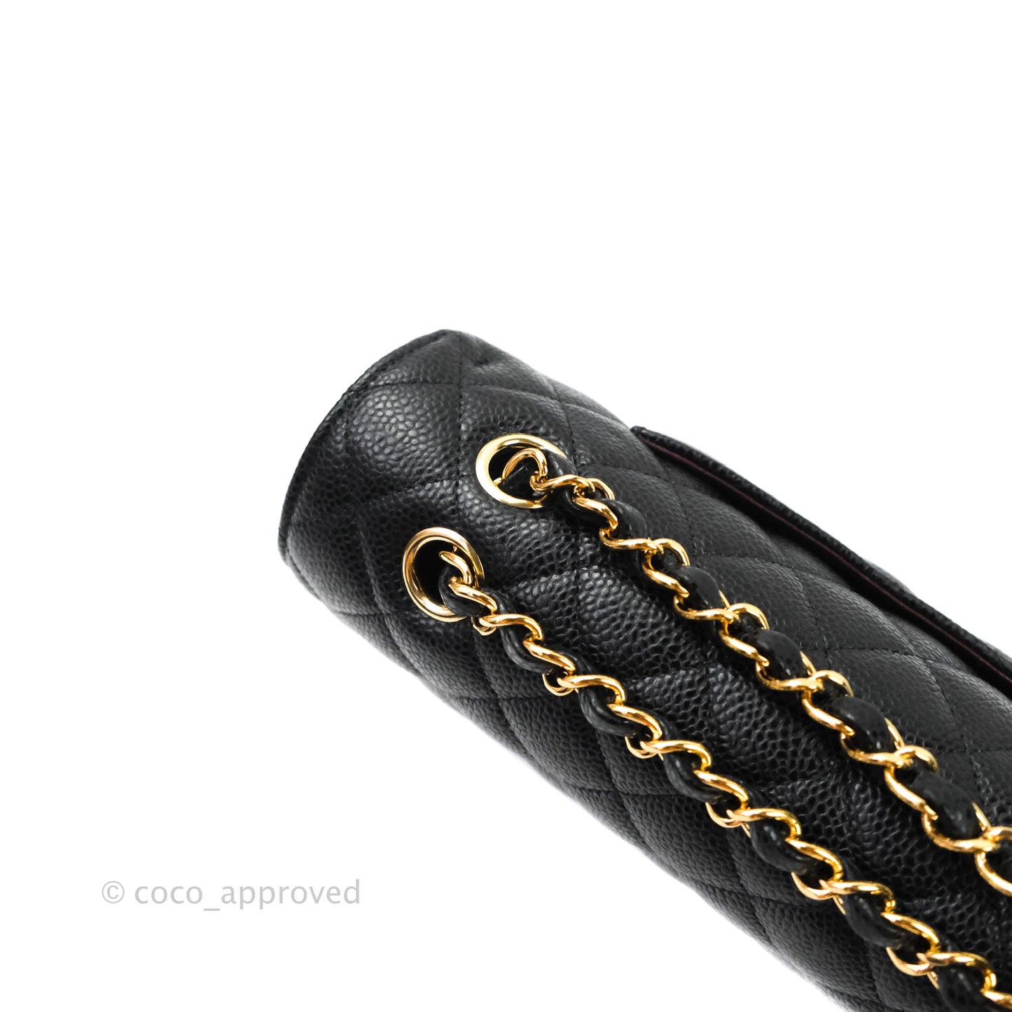 Chanel Classic M/L Medium Double Flap Bag Black Caviar Gold Hardware