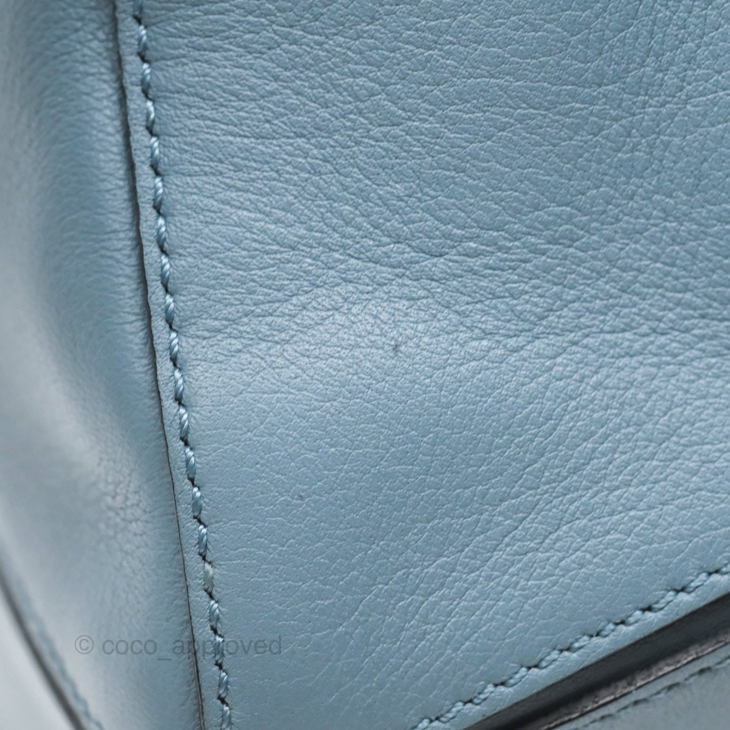 Loewe Small Puzzle Bag Blue Calfskin Silver Hardware
