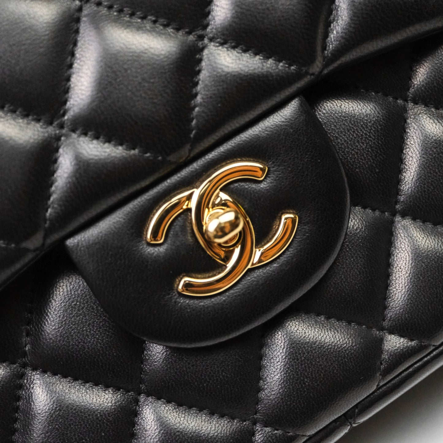 Chanel Jumbo Double Flap Quilted Black Lambskin Gold Hardware⁣⁣
