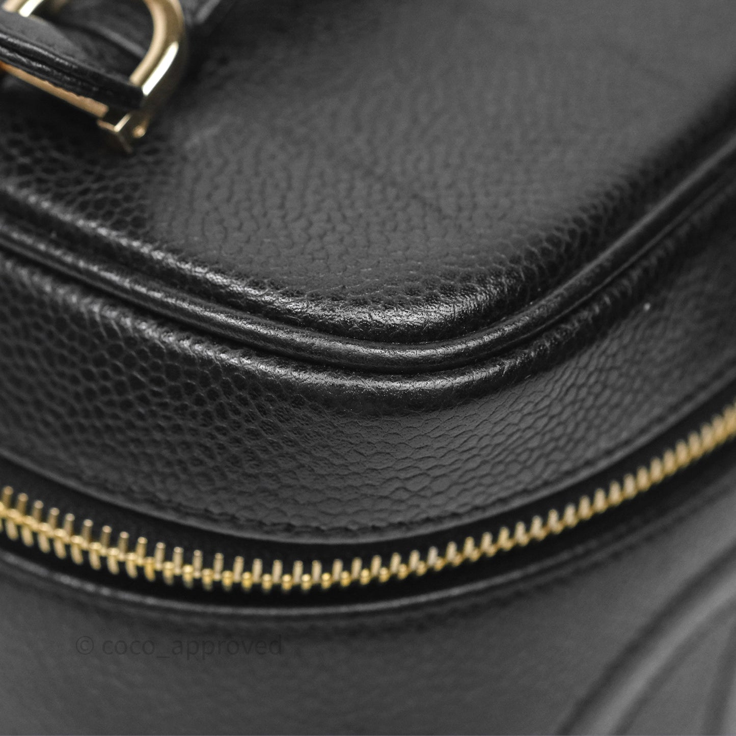 Chanel Vintage Vanity Case Black Caviar Gold Hardware