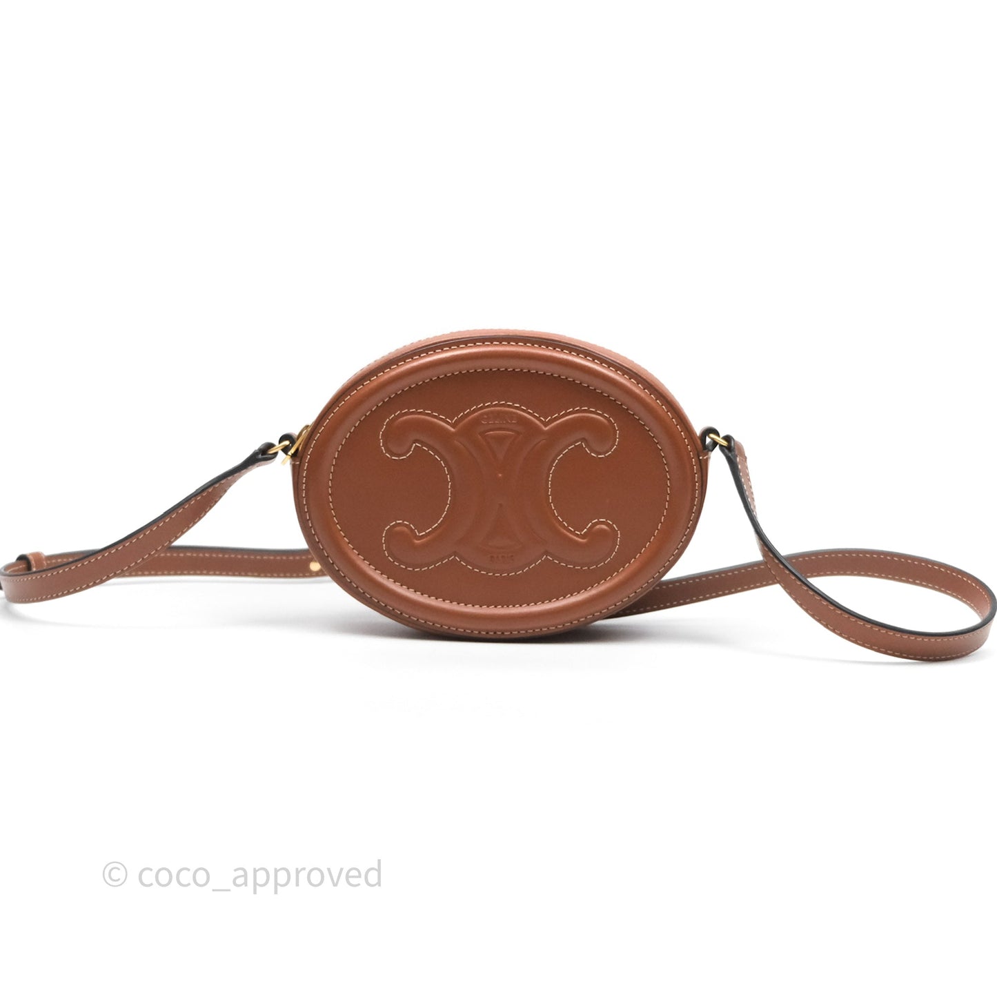 Celine Mini Oval Bag Cuir Triomphe Tan Calfskin