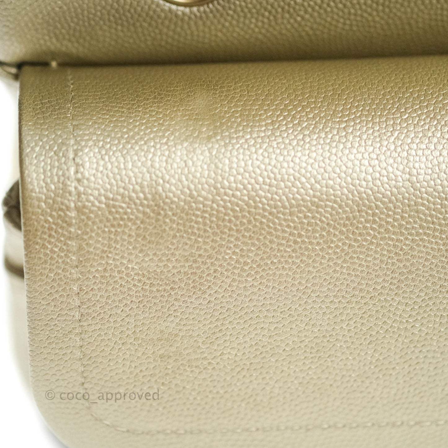 Chanel Classic M/L Medium Double Flap Bag Light Gold Caviar Gold Hardware