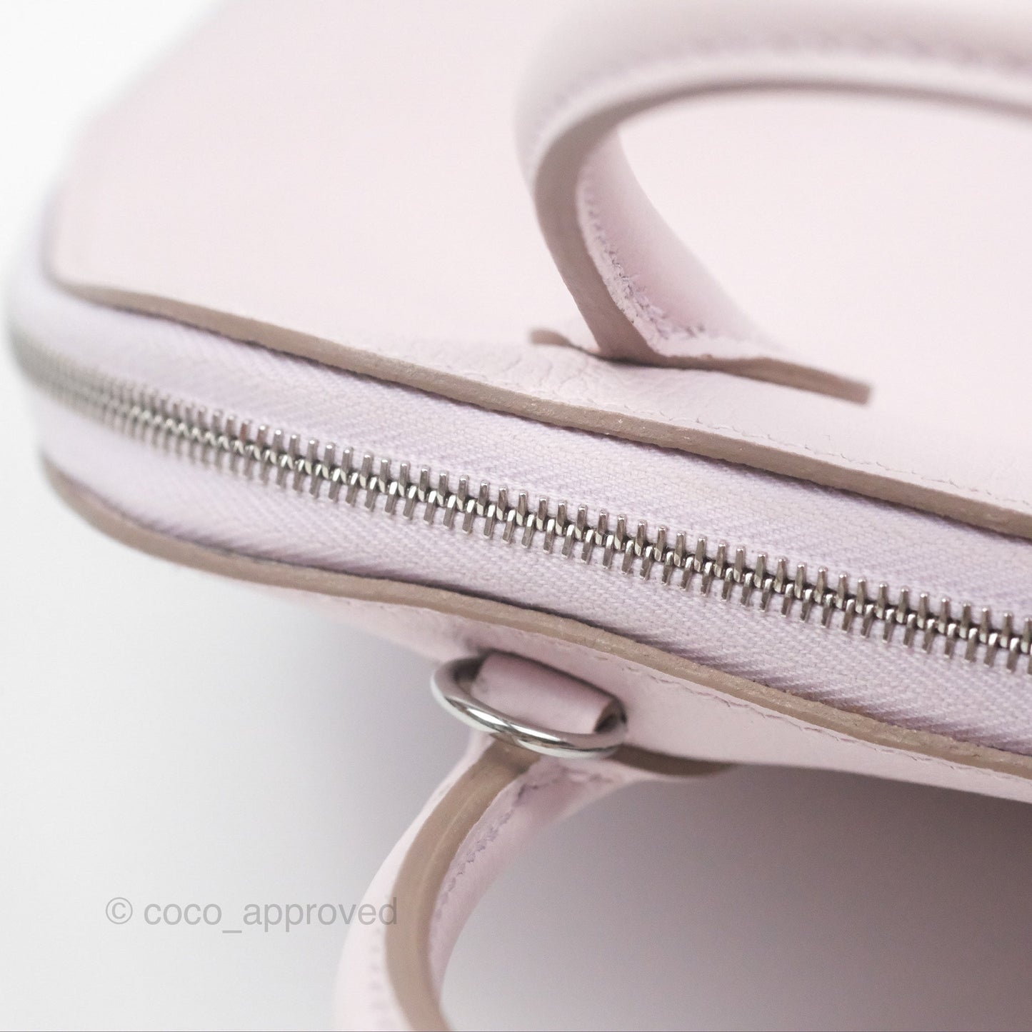 Hermès Bolide Mini 1923 Verso Evercolor Mauve Pale 09/ Caramel 28 Palladium Hardware