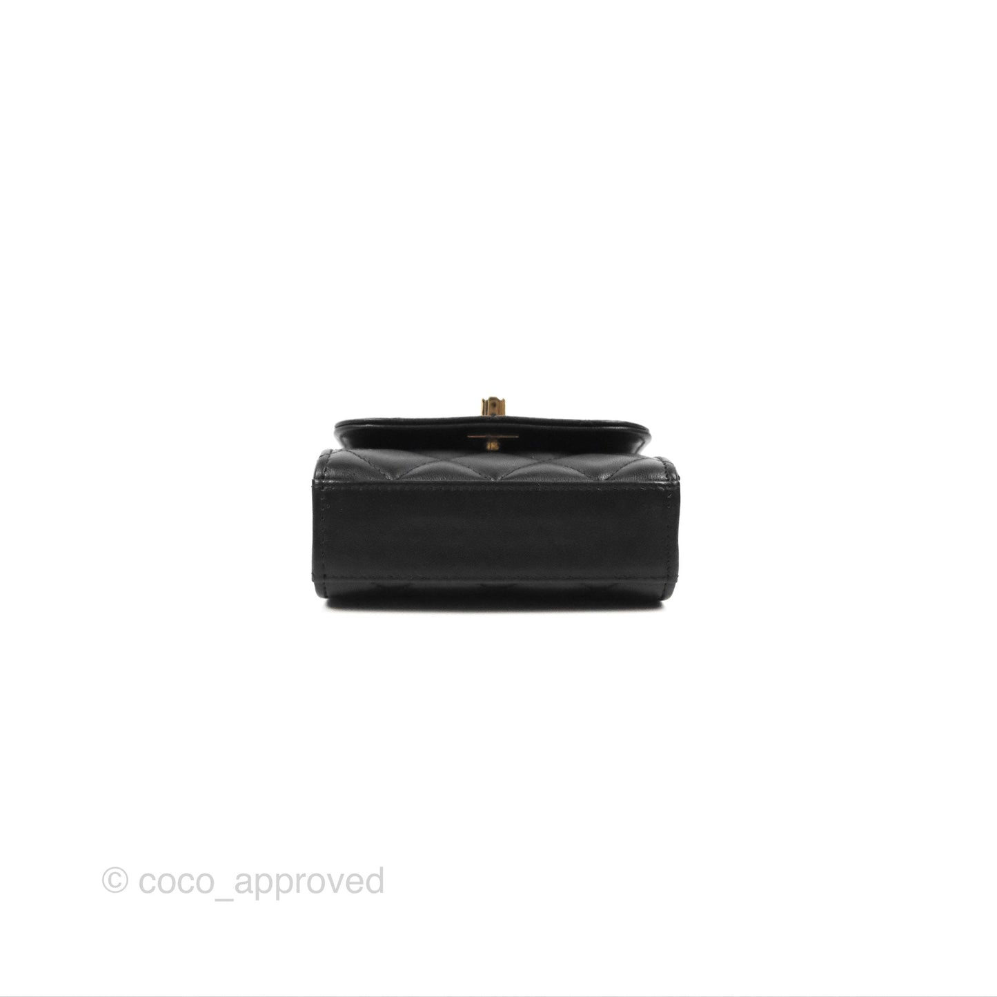 Chanel Mini Quilted Clutch With Chain Black Lambskin Gold Hardware