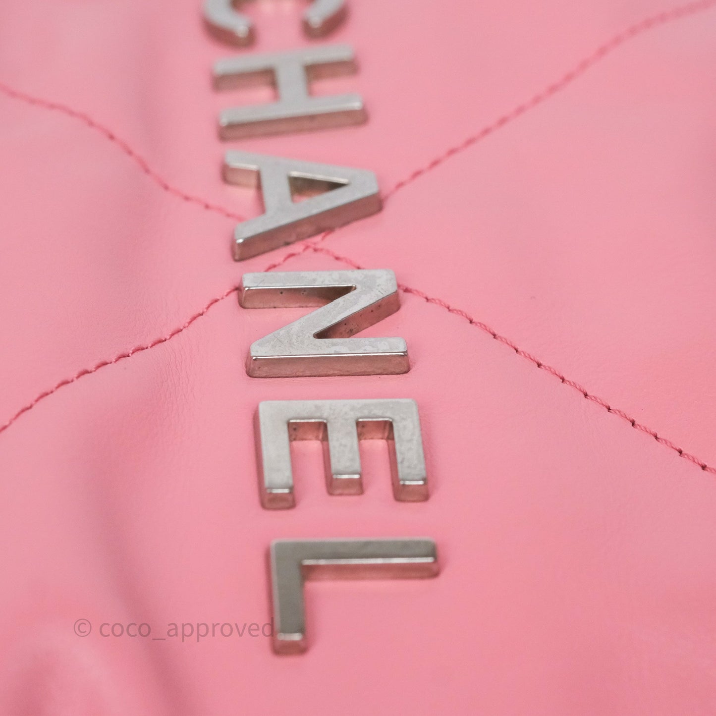Chanel 22 Mini Bag Pink Shiny Crumpled Calfskin Matte Silver Hardware